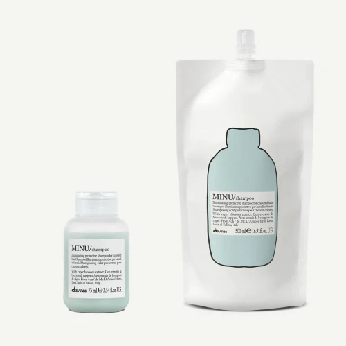 Davines MINU szampon do włosów farbowanych 75 ml + uzupełnienie 500 ml