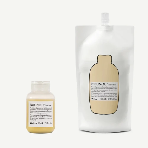 Davines NOUNOU szampon do włosów zniszczonych 75 ml + uzupełnienie 500 ml