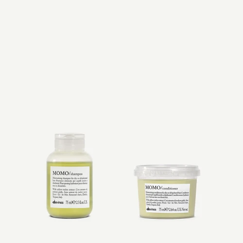Davines MOMO szampon 75ml, odżywka 75ml - zestaw nawilżający do włosów odwodnionych