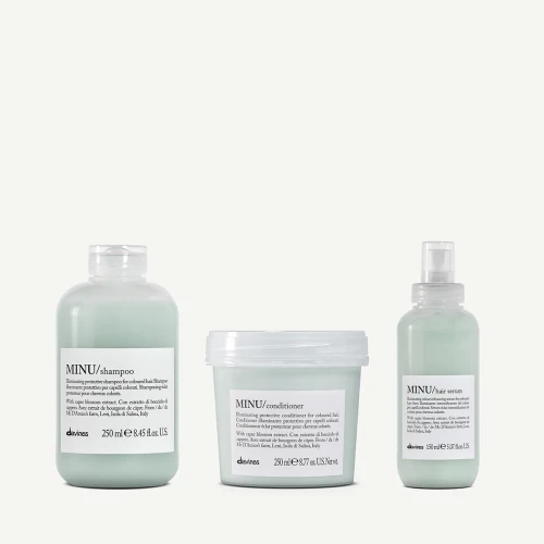 Davines MINU zestaw - szampon 250ml, odżywka 250ml, serum 150ml