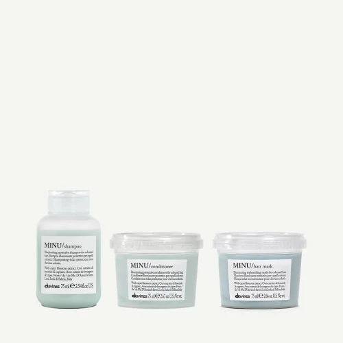 Davines MINU zestaw travel - szampon 75ml, odżywka 75ml, maska 75ml
