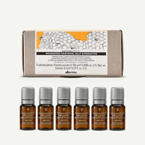 Davines NOURISHING Hair Royal Jelly Superactive - Koncentrat z mleczkiem pszczelim do odwodnionej skóry głowy 6 x 8ml