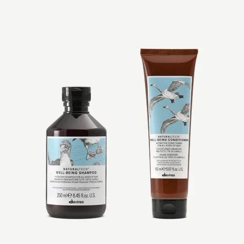 Davines Well-being zestaw nawilżający - szampon, odżywka do wszystkich rodzajów skóry głowy