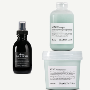 Davines zestaw Minu z OI Milk 135ml - włosy farbowane