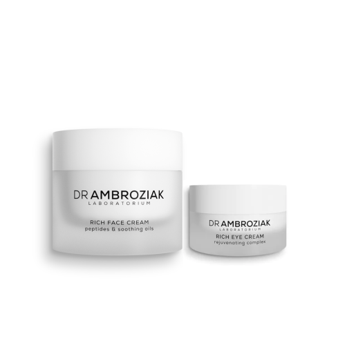 Dr Ambroziak zestaw odżywczy do tważy - Rich Face Cream 50ml, Rich Eye Cream 15ml