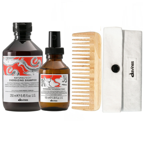 Davines Energizing zestaw do osłabionej skóry głowy i włosów z tendencją do wypadania plus grzebień.