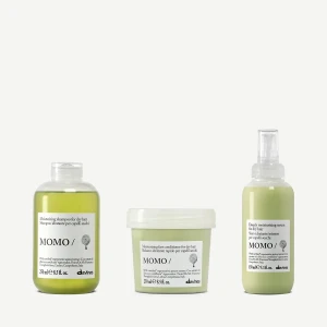 Zestaw Davines New MOMO Shampoo 250 ml + MOMO Conditioner 250 ml + MOMO Quenching Fluid 150 ml