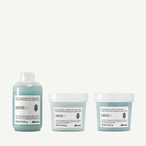 Zestaw Davines New MINU Shampoo 250 ml + MINU Conditioner 250 ml + MINU Hair Mask 250 ml