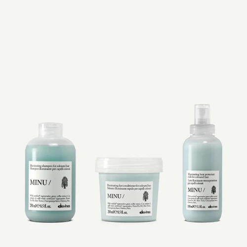 Zestaw Davines MINU Shampoo 250 ml + MINU Conditioner 250 ml + MINU Milk Color Glow 150 ml