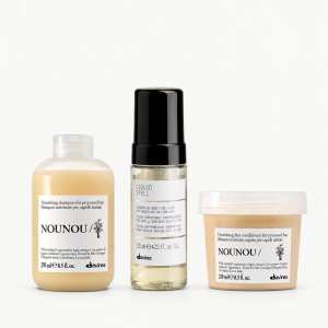 Davines zestaw NOUNOU z Liquid Spell - Zestaw odżywczy do włosów zniszczonych lub suchych.